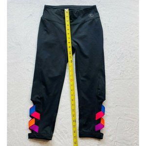Fila Leggings - Black - Sport - XS - Capri - Key Pocket - Drawsting - Lowrise